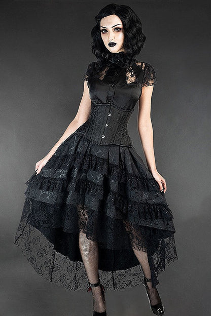 Gothic Lace Trim Halloween Skirt