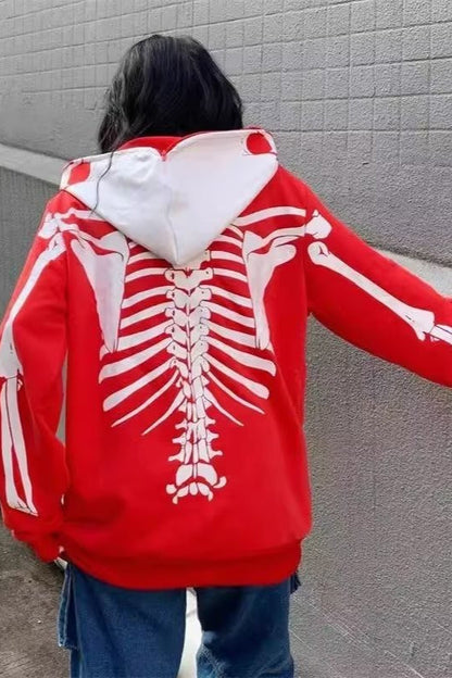 Gothic Skeleton Zipper Hoodie