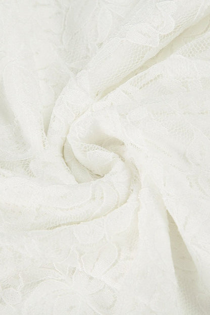 Lace Trim Waist Tie A-Line Cami Lace Dress