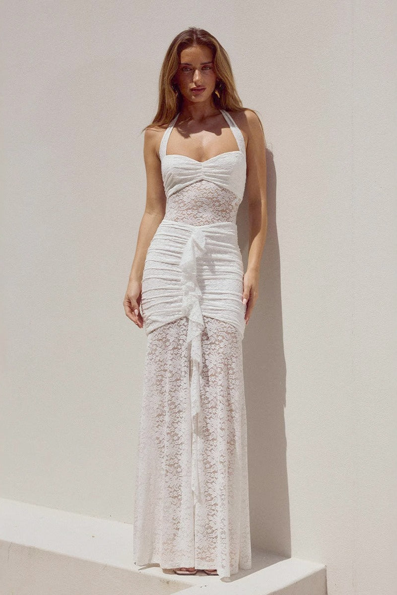 Sexy Slim Fit Halter Lace Dress