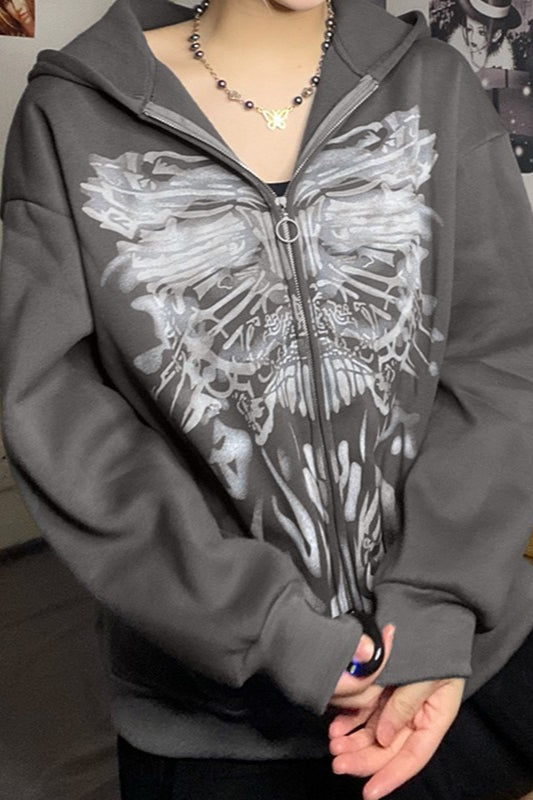 Dark Graphic Colorblock Hoodie