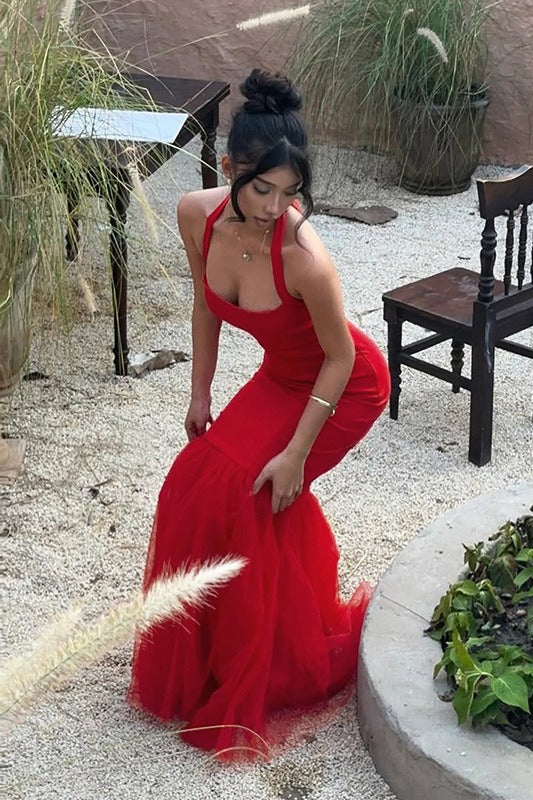 Halter Mermaid Party Dress