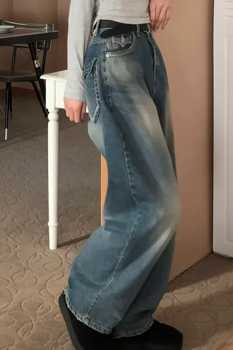 Retro High Waist Wide-Leg Jeans