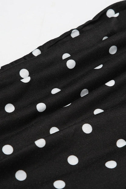 Polka Dot Color Block Off-Shoulder Crop Top