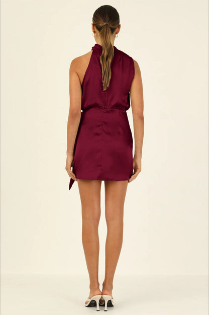 Halter Satin Silk Dress