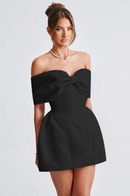 Bardot Bow Mini Party Dress