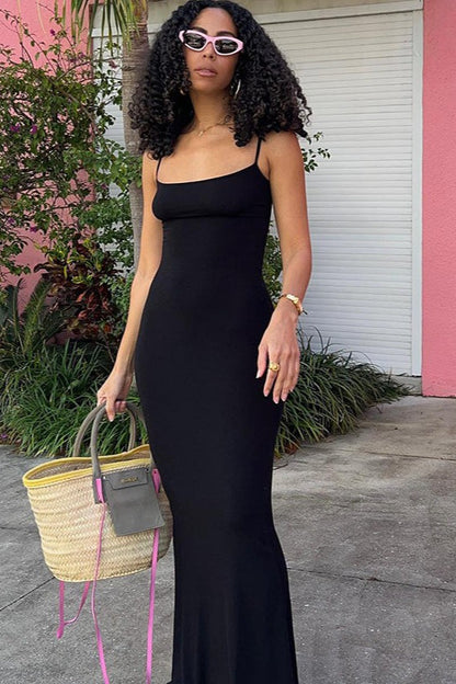 High Waist Casual Slip Dress