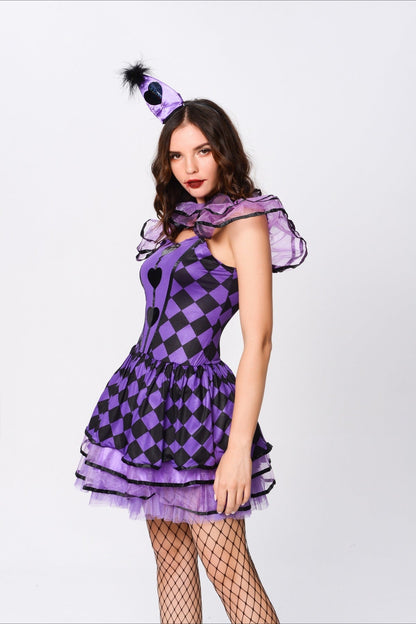 Evil Circus Clown Halloween Club Stage Party Dress