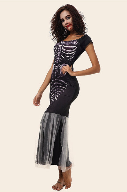Halloween  Skeleton Mermaid Dress