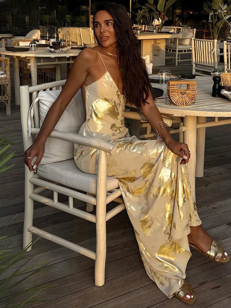 V Neck Strappy Print Tight Summer Dress