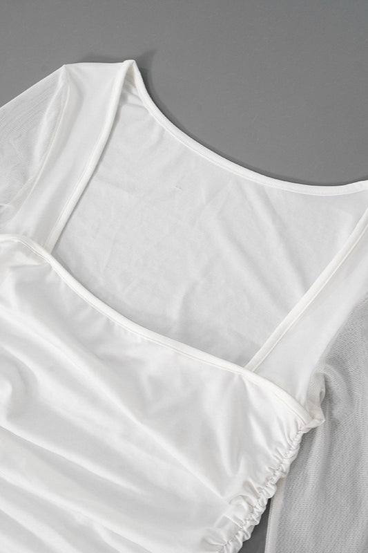 Sheer Panel Slit Party Dress