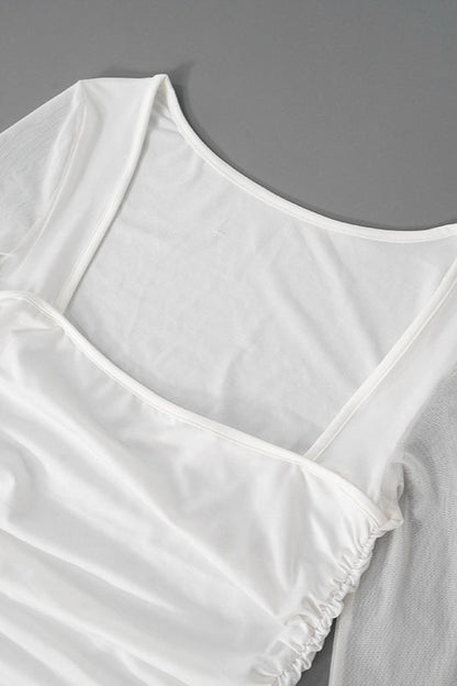 Sheer Panel Slit Party Dress