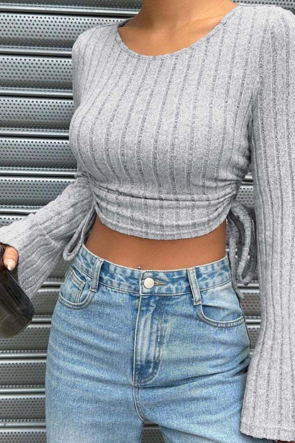 Slim Fit Cropped Knit Sweater