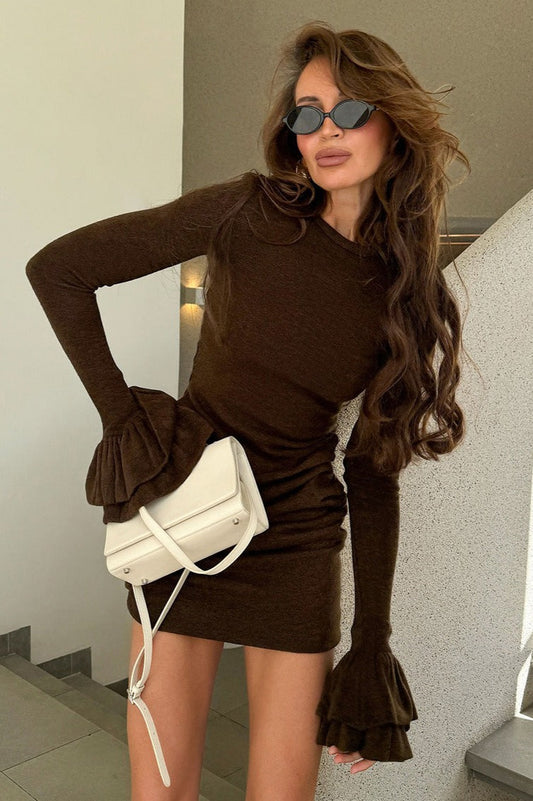 Knit Flare Sleeve Work Dress