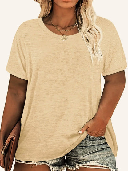 Casual Loose Fit Round T-shirt