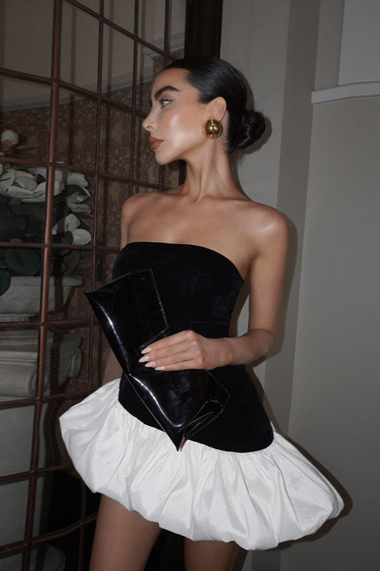 Strapless Peplum Party Dress