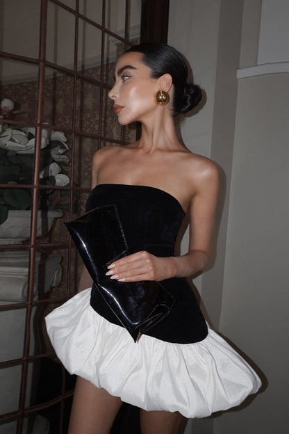 Strapless Peplum Party Dress