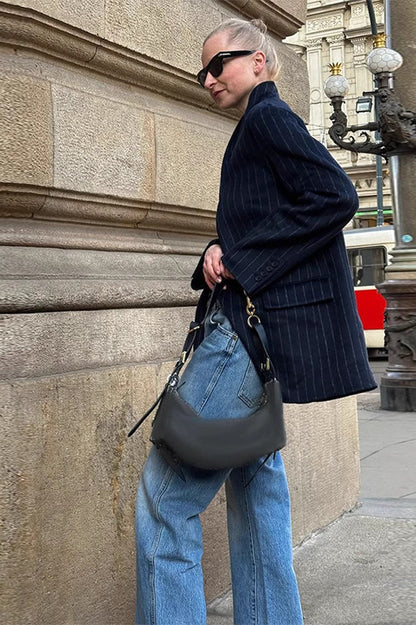 Striped Oversized Blazer Coat