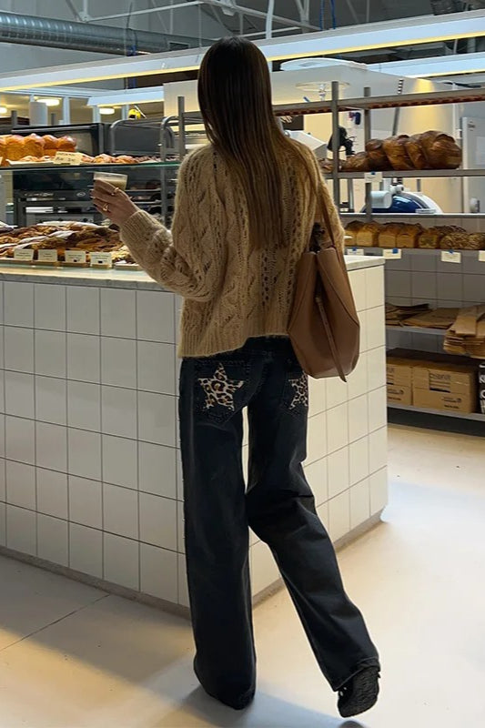 Patchwork Star Pocket Jeans