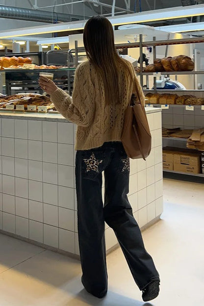 Patchwork Star Pocket Jeans