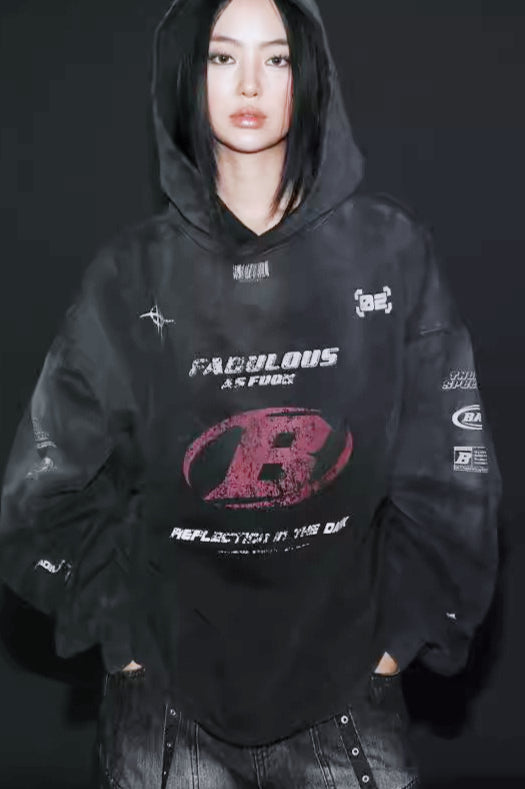 Tie-Dye Print Pullover Hoodie