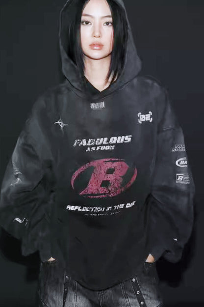 Tie-Dye Print Pullover Hoodie