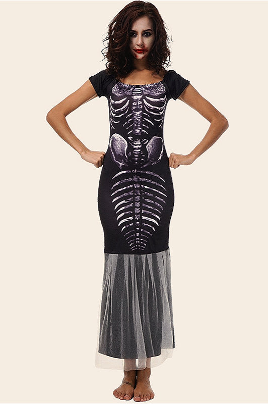 Halloween  Skeleton Mermaid Dress