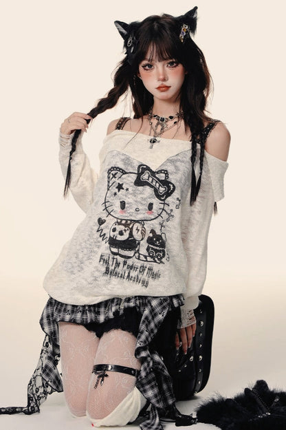 Halloween Plaid PU Mini Skirt