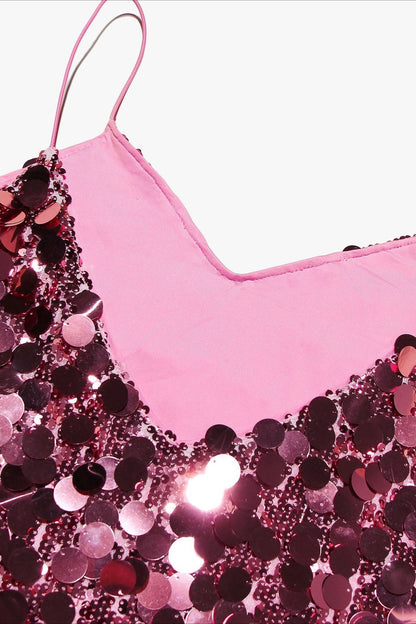 Sequin Spaghetti Strap Party Dress