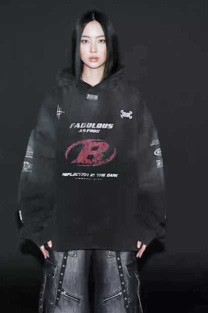 Tie-Dye Print Pullover Hoodie