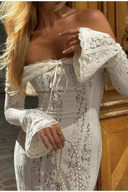 Sexy Slim Fit Off Shoulder Lace Dress