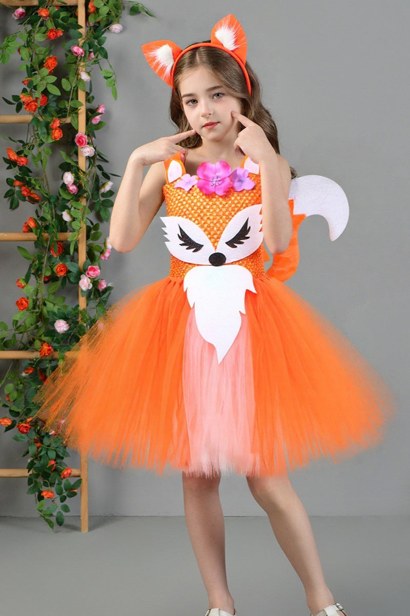 Fox Tutu Dress Kid Halloween Costume