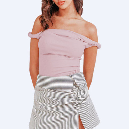 Slim Fit Solid Color Strapless