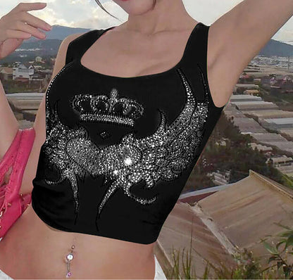 Pink Crop Streetwear Vintage Cami Top