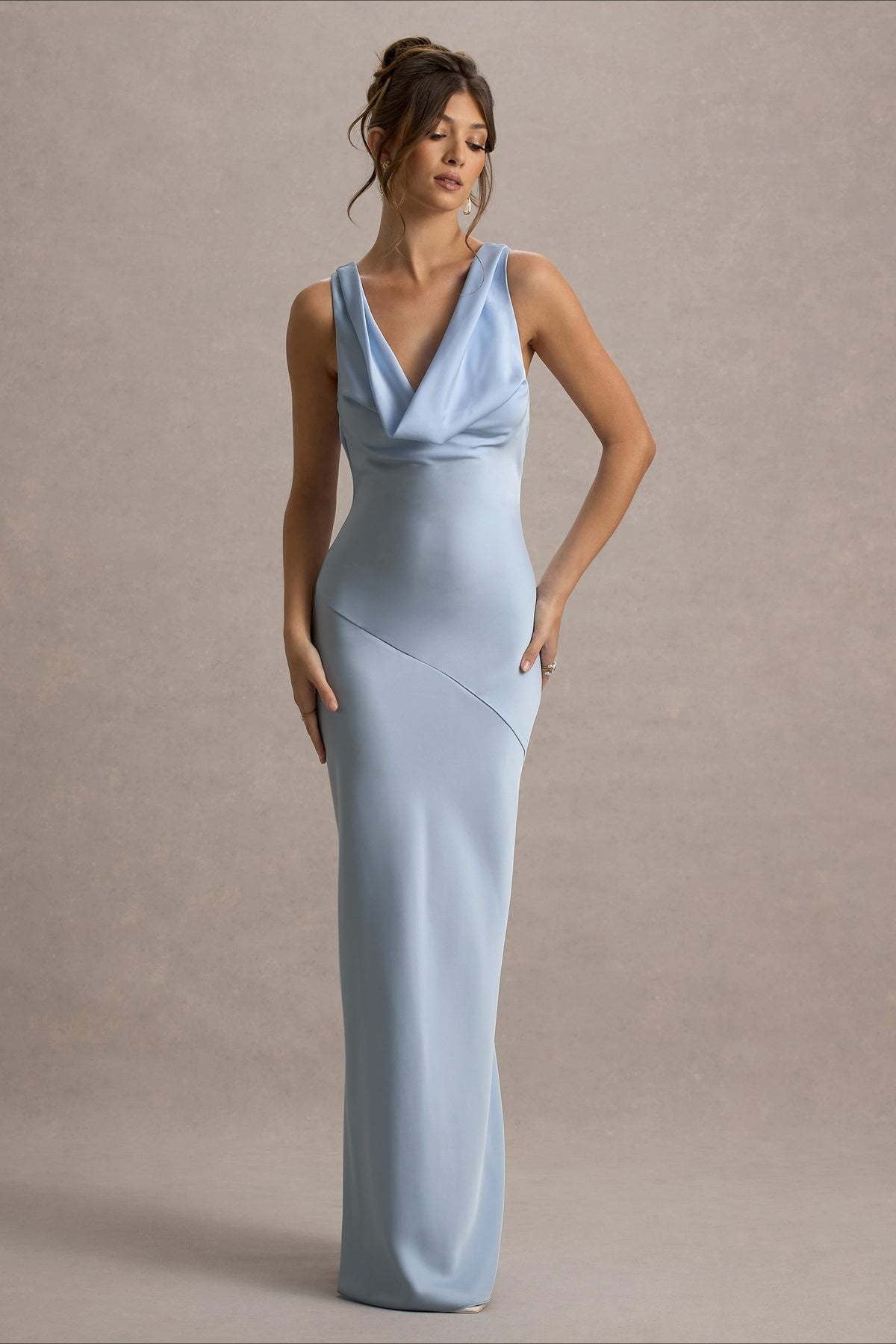 Satin Mermaid Low-Back Party Dress