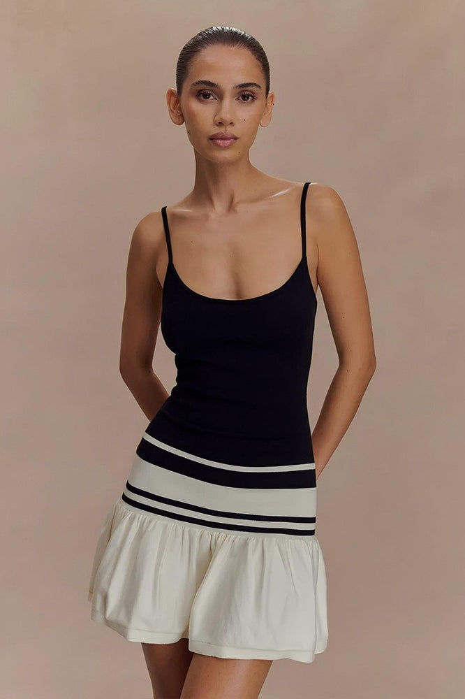 Sultry Color Block Slip Dress