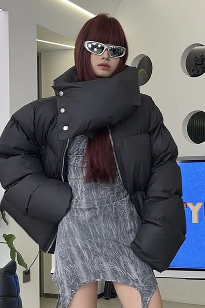 Thickened High Collar Puffer Coat