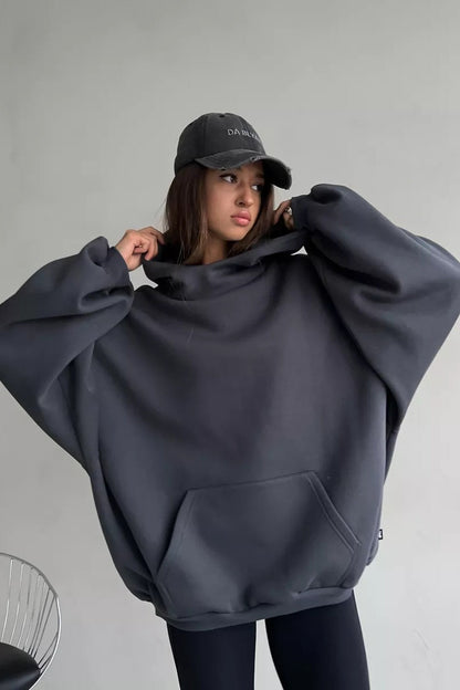 Oversized Hooded Sweatshirt with Back Print Hoodie