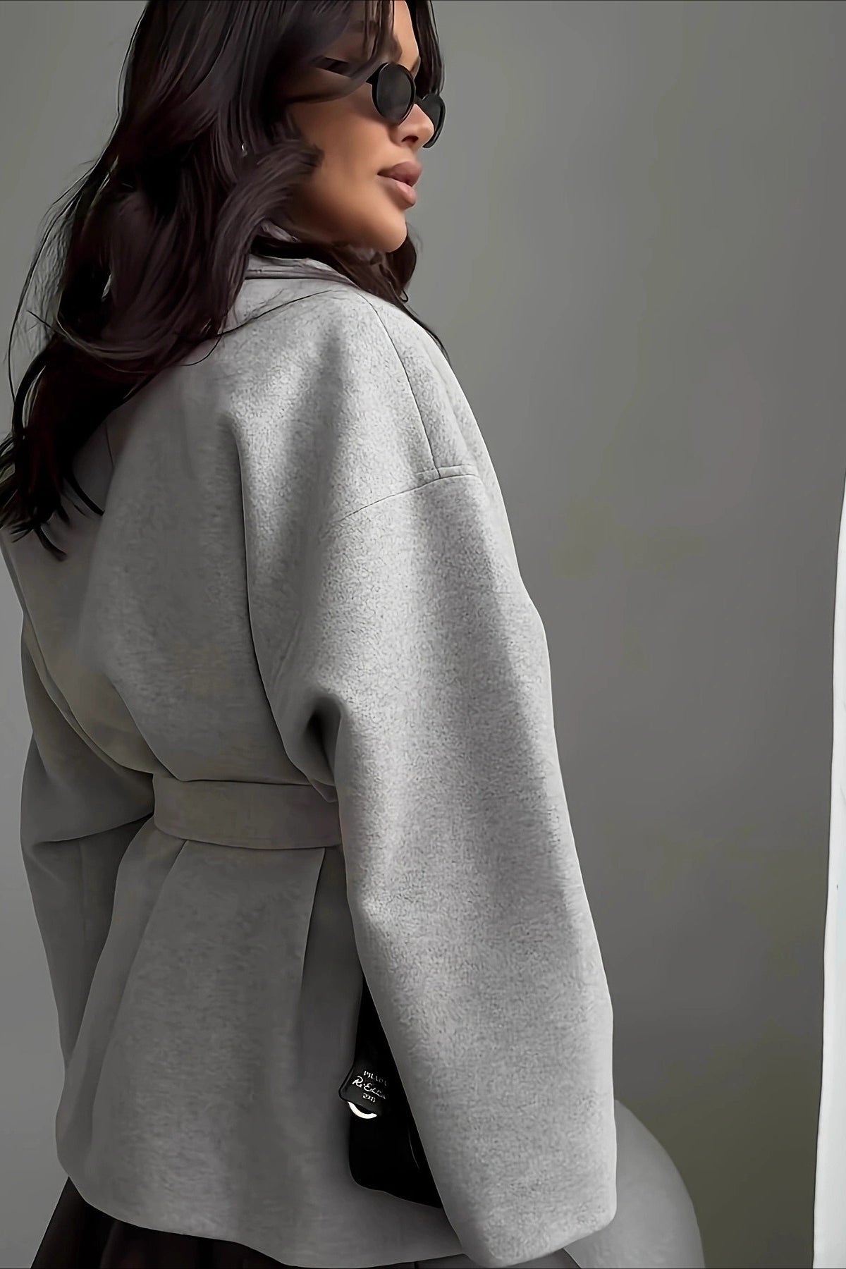 Solid Belted Wool Longline Coat