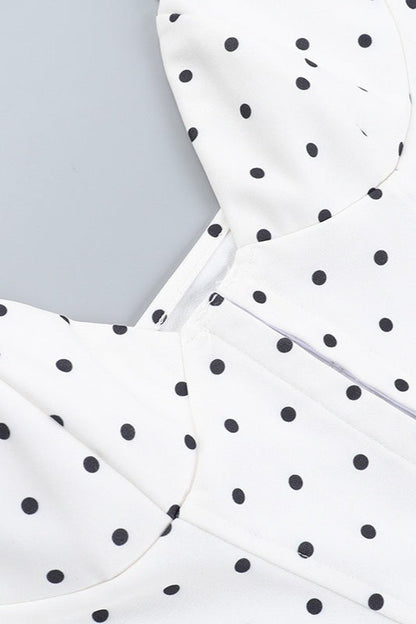 V-Neck Polka Dot Bustier Corset