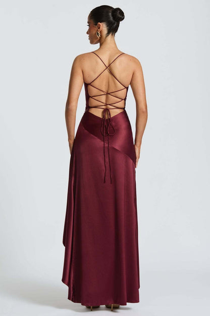 Asymmetric Spaghetti Strap Party Dress