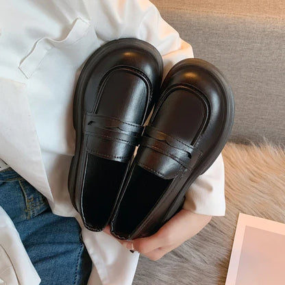 Fur Soft Casual Round Toe Shallow Mouth All-Match Low Heels Dress Oxfords Loafers