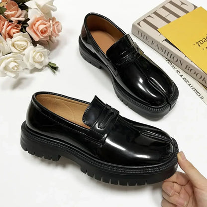 Metal Chain Buckle Platform Mary Janes Round Toe Casual Oxford Flats Loafers