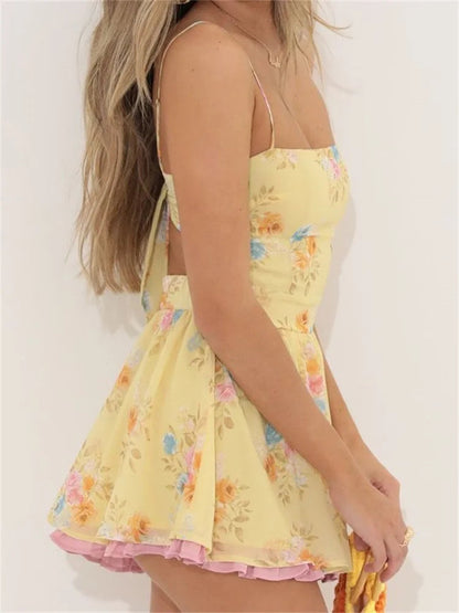 Sexy Sleeveless Spaghetti Strap Backless Mini Dresses