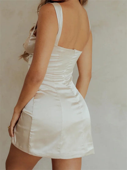 Lace Patchwork Sleeveless Slim Fit Party Mini Dresses