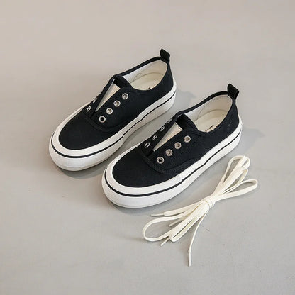 Canvas Lace Up Shallow Casual Solid Color Comfort Runner Outsole Fashion Skateboard