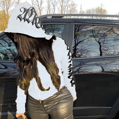 Vintage Star Print Loose Hoodie