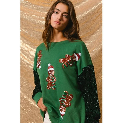 Glitter Patchwork Vintage Harajuku Slim Streetwear Christmas Hoodie