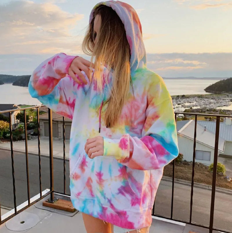 Tie Dye Oversized Pullover Hoodie