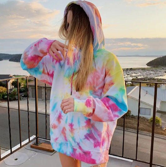 Tie Dye Oversized Pullover Hoodie